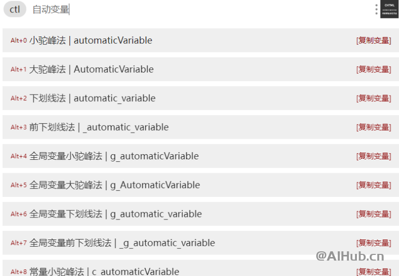 CHTML：代码变量命名生成工具