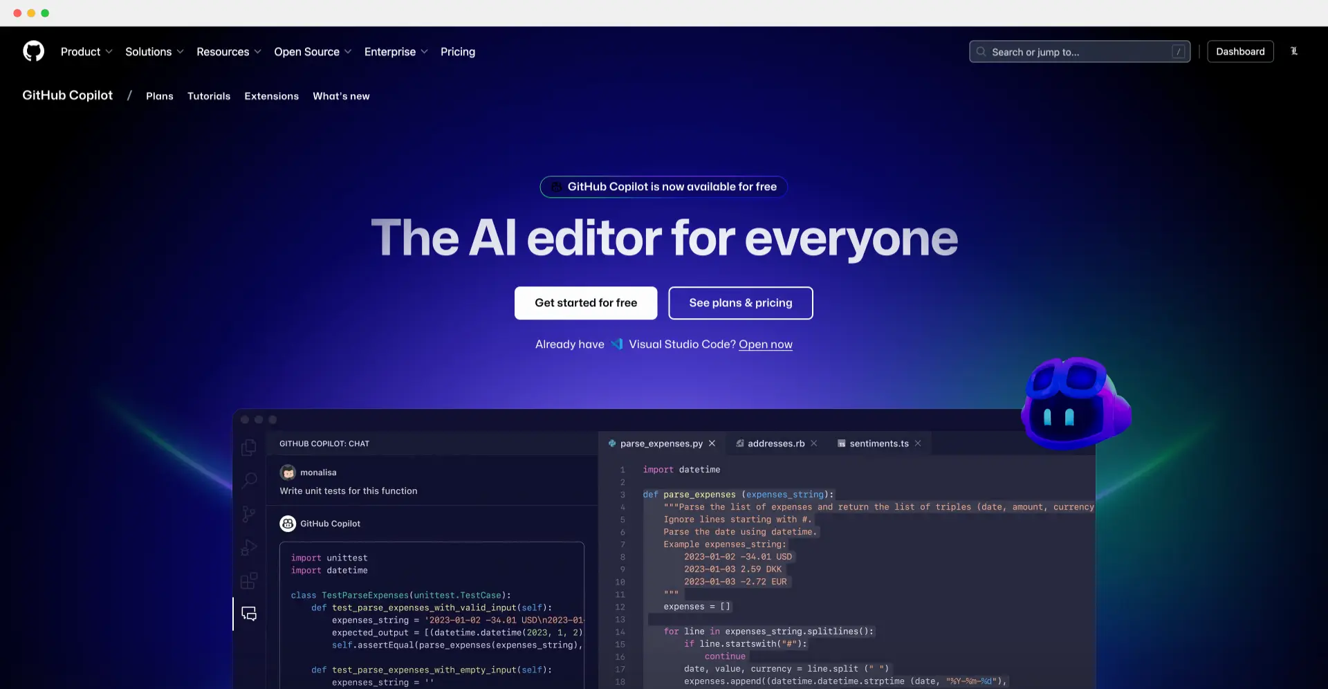 GitHub Copilot 免费版正式推出,开发者月享 2000 次代码补全