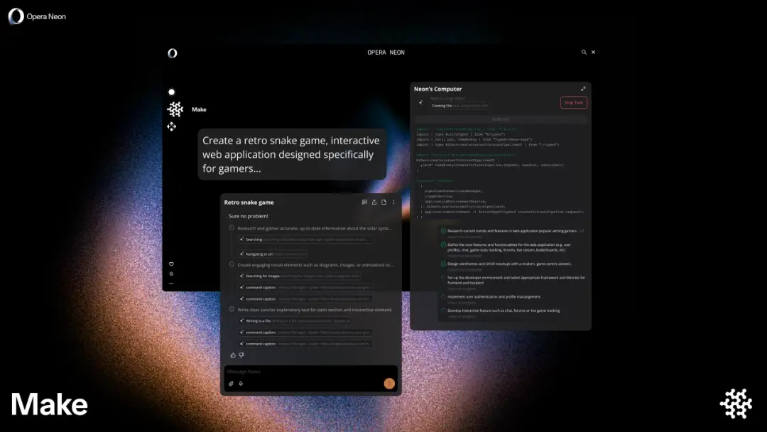 Opera Neon:Opera 推出的AI智能代理浏览器