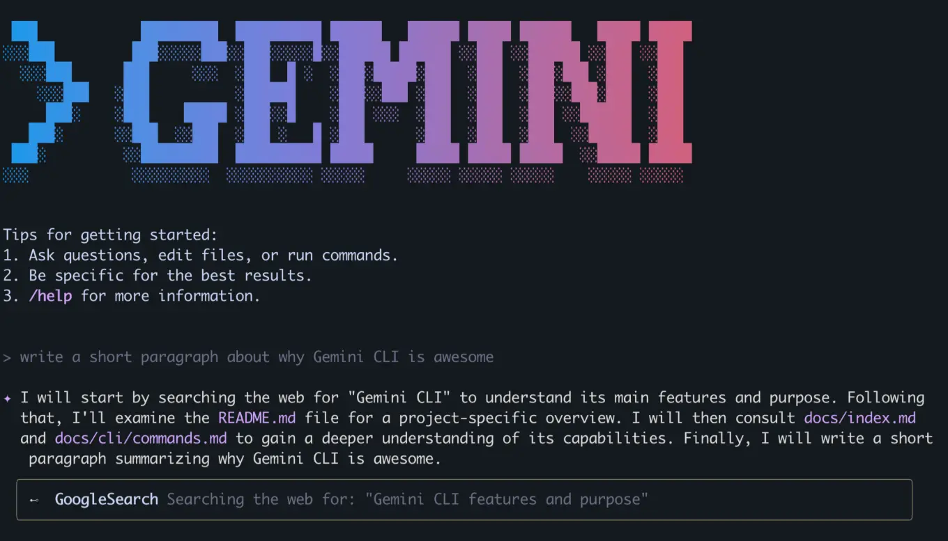 Gemini CLI - 谷歌推出的免费开源 AI 编程工具