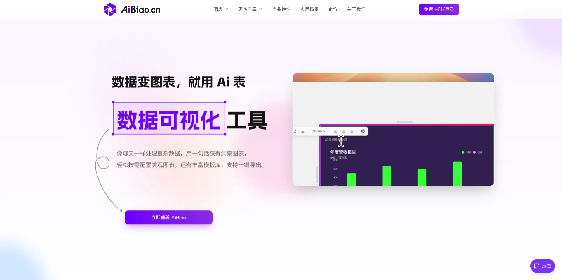 AiBiao.cn - AI数据可视化工具,一句话自动生成图表