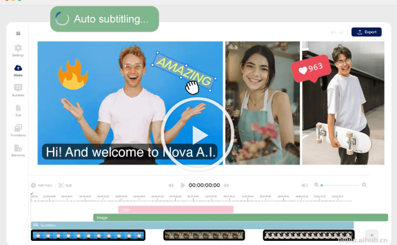 Nova A.I. - 强大的在线视频编辑软件