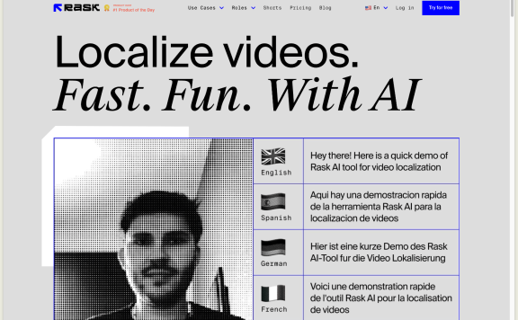 Rask AI-视频翻译和配音工具