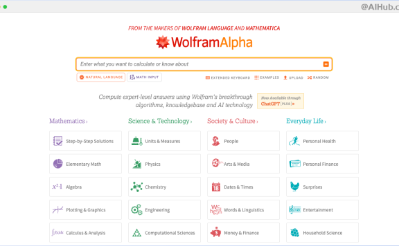 WolframAlpha: 专业知识和能力计算平台