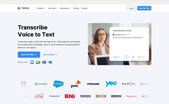 Notta：高效智能的音频转文字工具