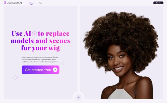 QuickDesign.ai-一键生成AI假发模特