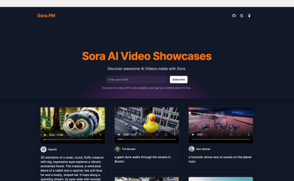 Sora.FM - 开源的 Sora AI 视频生成器模板