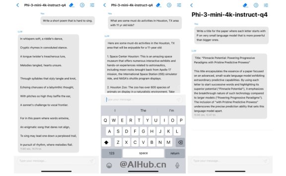 Phi-3：微软推出的开源小型语言模型，支持移动设备