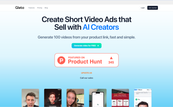 Glato - AI 驱动的广告视频创作平台