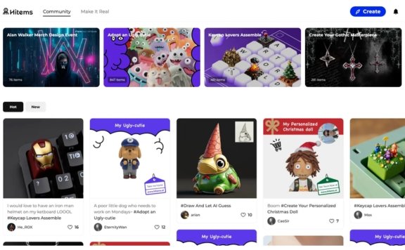 Hitems - 数美万物旗下AI个性化物品创意社区