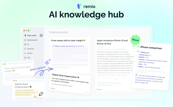 remio - AI智能笔记和知识管理工具