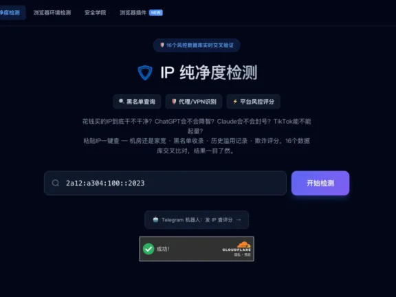 IPRisk.top - 免费专业的IP纯净度检测工具